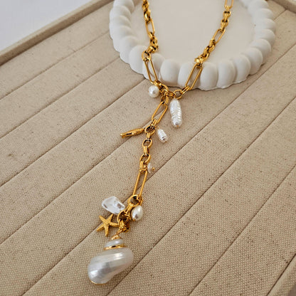 Ocean Pearl Charm Necklace
