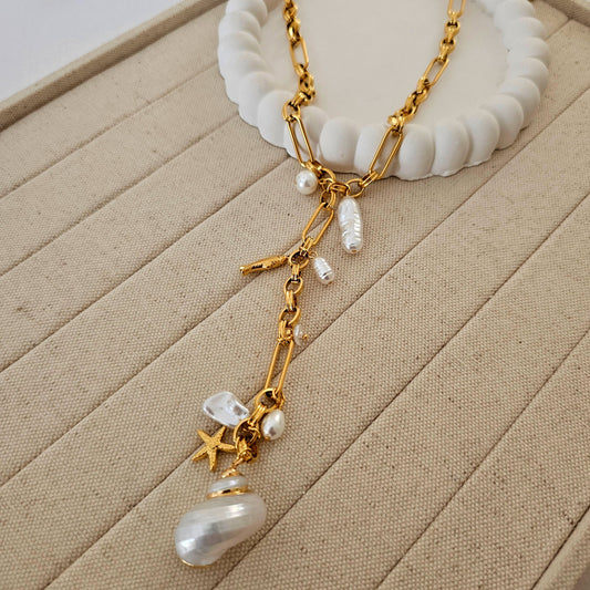 Ocean Pearl Charm Necklace