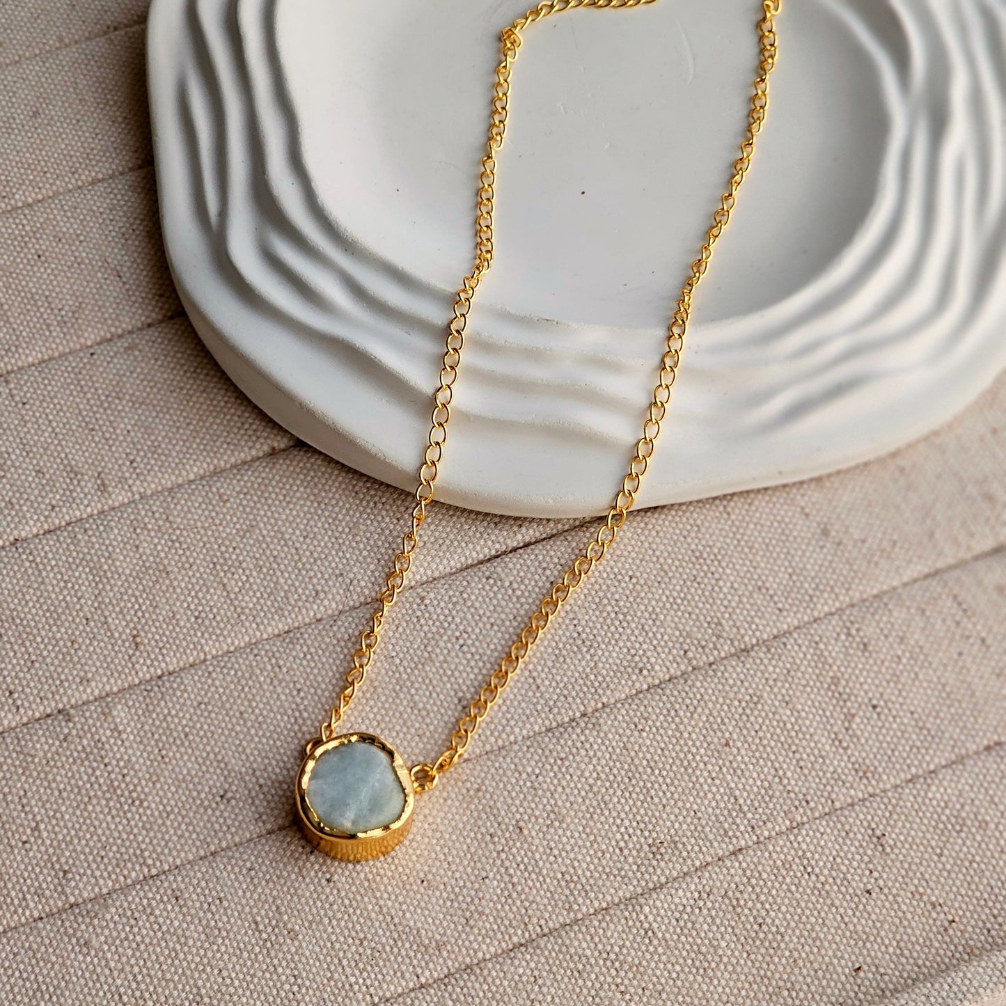 Aventurine Stud Brass Necklace-3  taahirajewellery