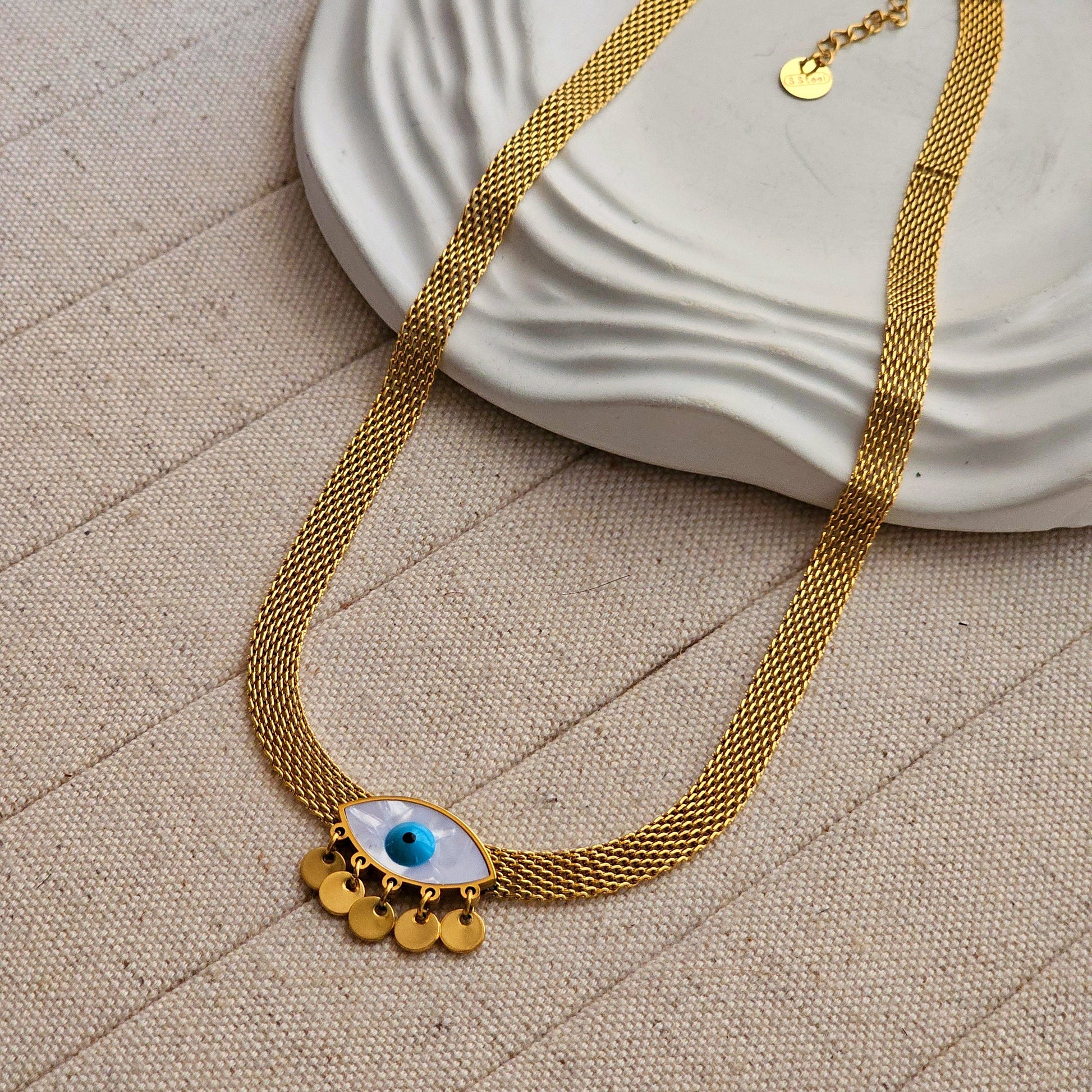 Kiko Evil Eye Necklace-3  taahirajewellery