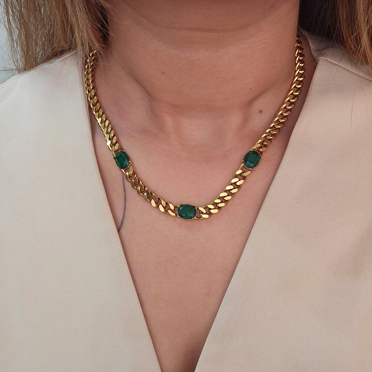 Gia Cuban Link Necklace-2  taahirajewellery