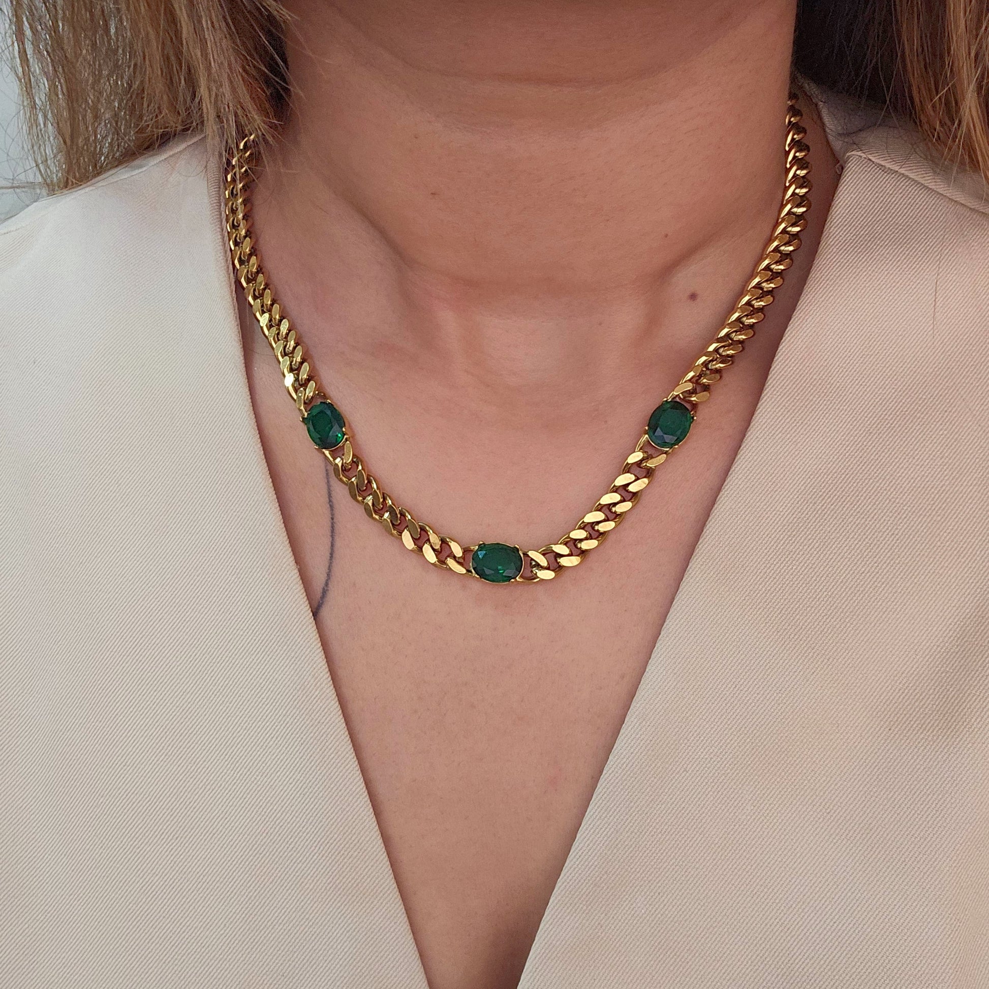 Gia Cuban Link Necklace-2  taahirajewellery