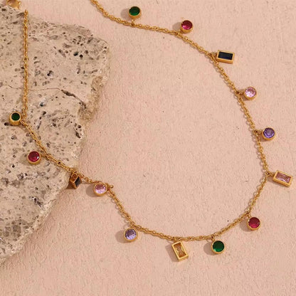 18kt Gold Plated Multi Charm Necklace-3  taahirajewellery