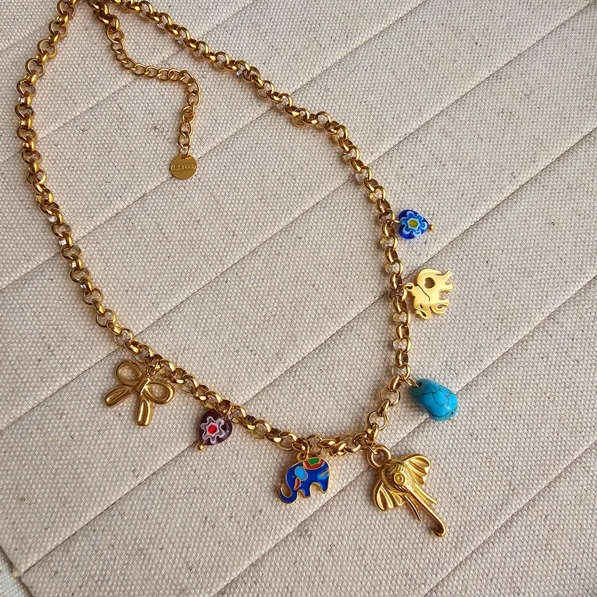 Haathi Charm Necklace-3  taahirajewellery