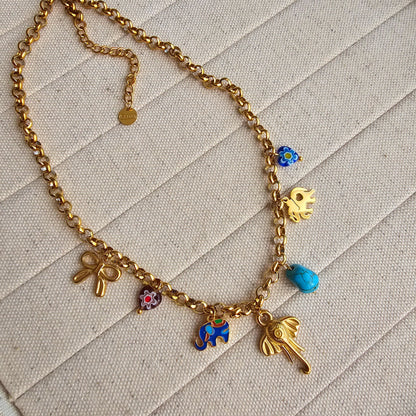 Haathi Charm Necklace-3  taahirajewellery