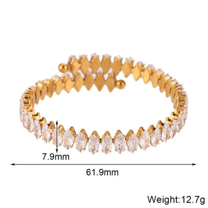 18kt Gold Plated Zircon Marquise cut bracelet-4  taahirajewellery