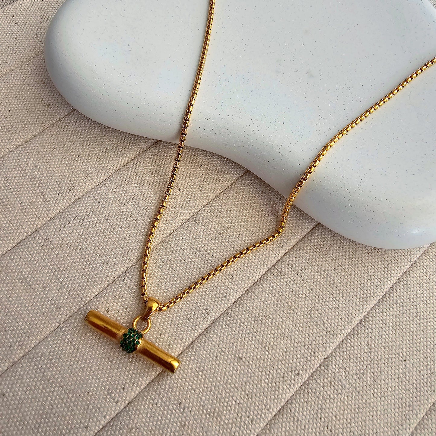 Lulu Gold Plated Necklace-1  taahirajewellery
