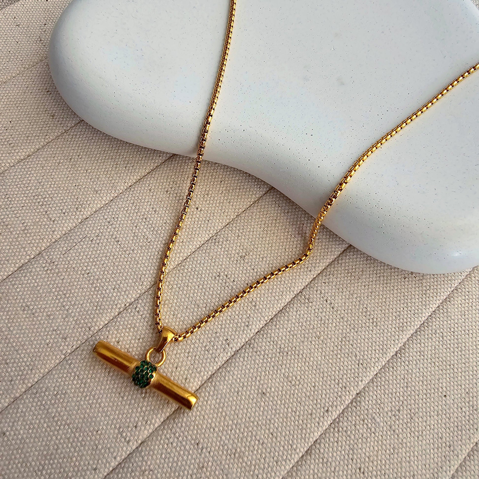 Lulu Gold Plated Necklace-1  taahirajewellery