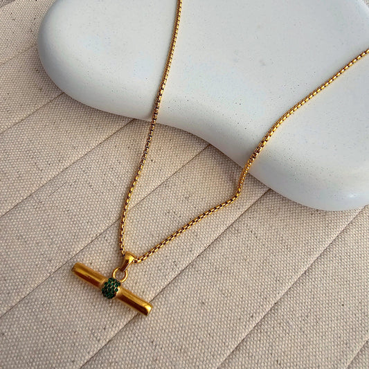 Lulu Gold Plated Necklace-1  taahirajewellery