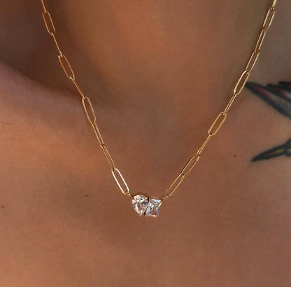 Double stone 18kt gold plated Necklace-4  taahirajewellery