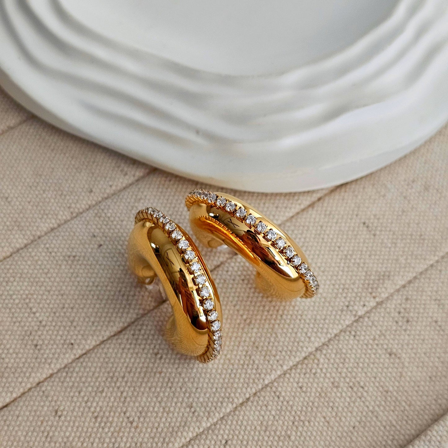 Bella Zircon Hoop Earrings-1  taahirajewellery