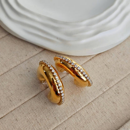 Bella Zircon Hoop Earrings-1  taahirajewellery