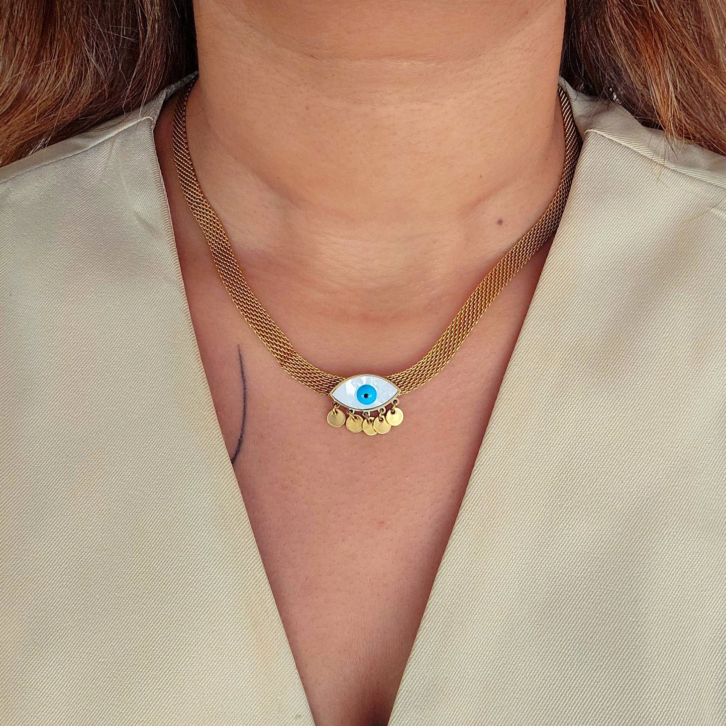 Kiko Evil Eye Necklace-1  taahirajewellery