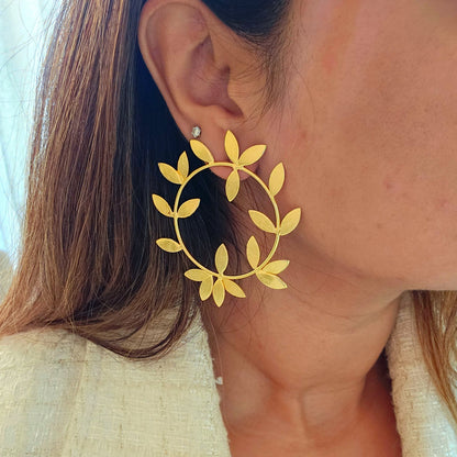 Leaf Brass Earrings-1  taahirajewellery