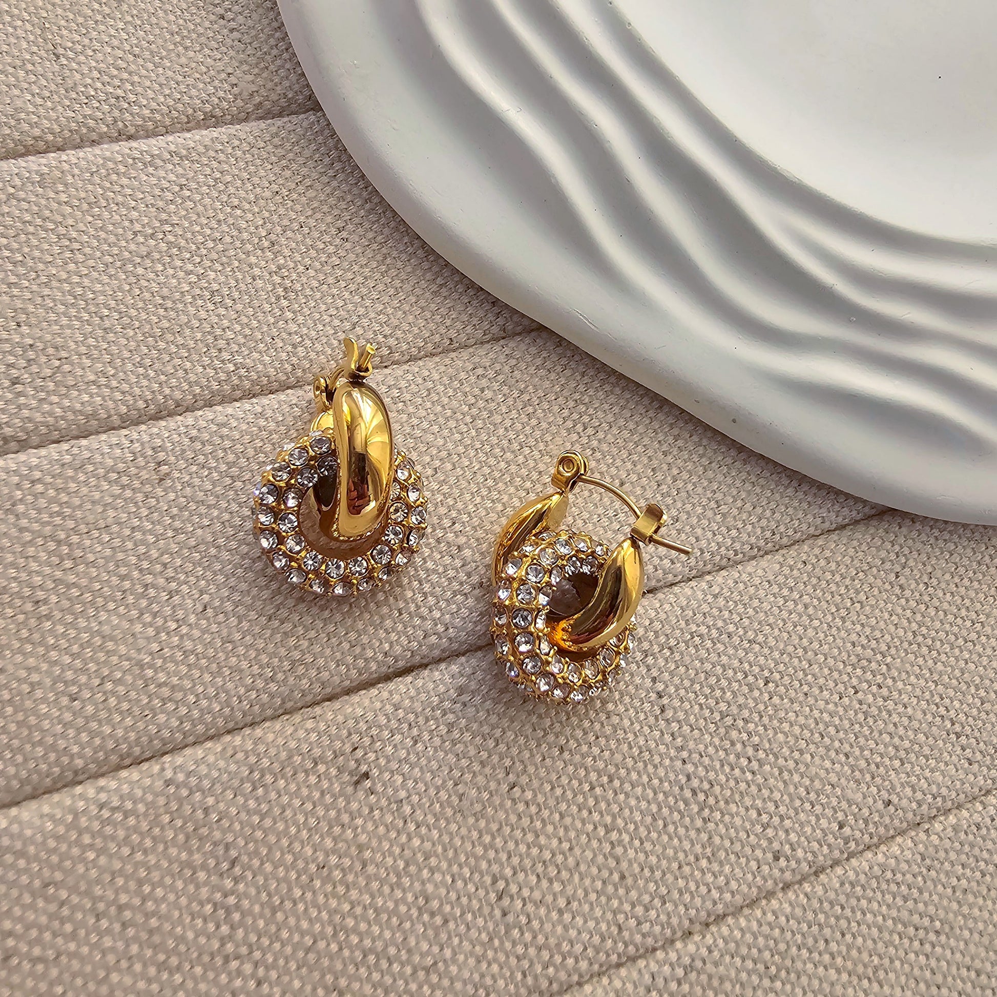 Angel Gold Plated Zircon Earrings-3  taahirajewellery