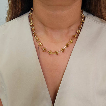 18kt G.P Knotted Necklace-2  taahirajewellery