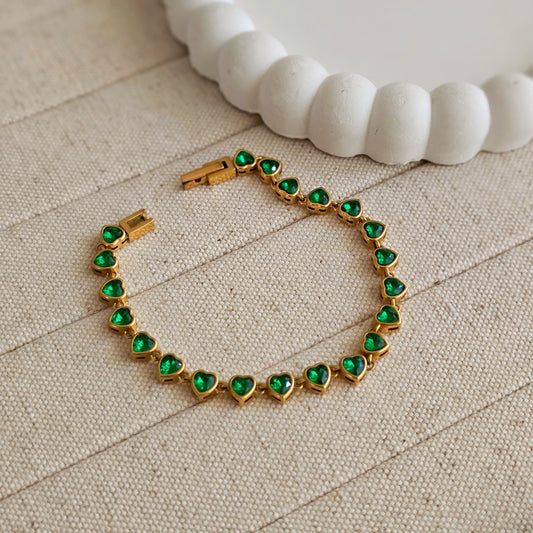 Aster Emerald Heart Bracelet