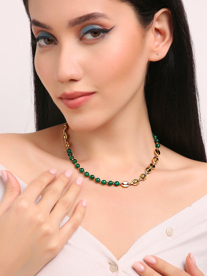 Dallas Emerald Bead Neclace