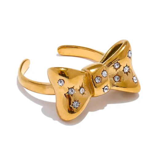 Bow Zircon Ring-1  taahirajewellery