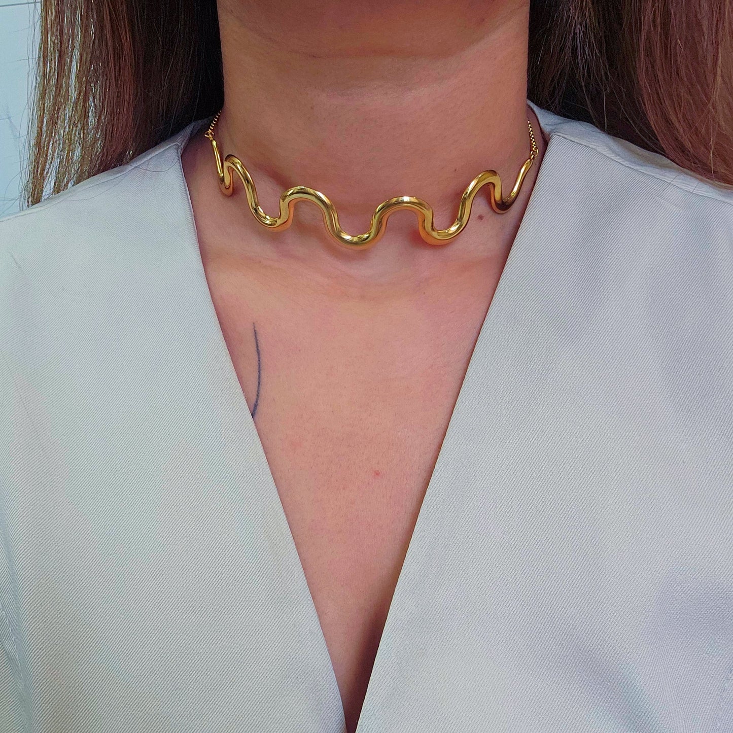 Spiral Adjustable Choker Necklace-2  taahirajewellery