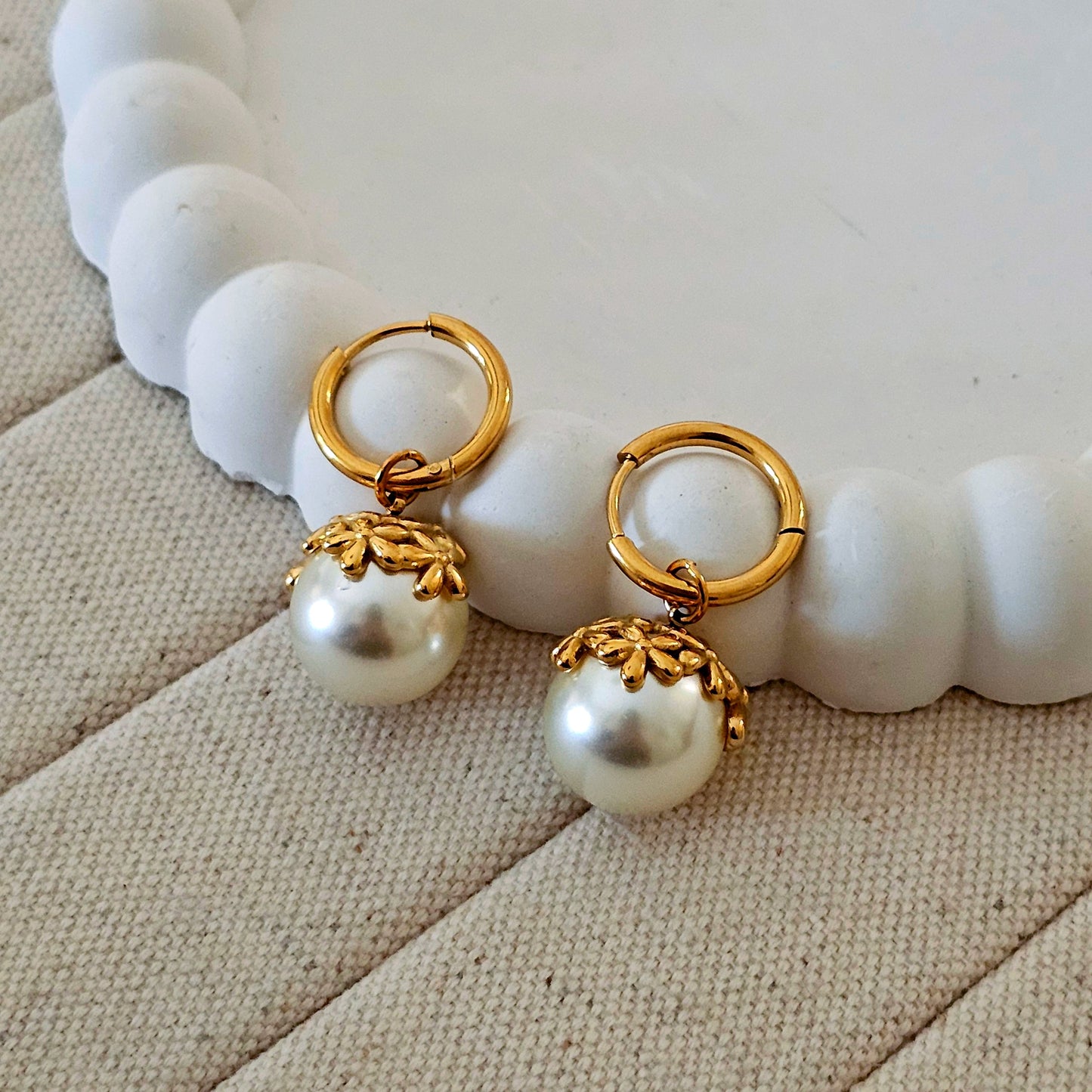 Nancy Pearl Cuff Earrings