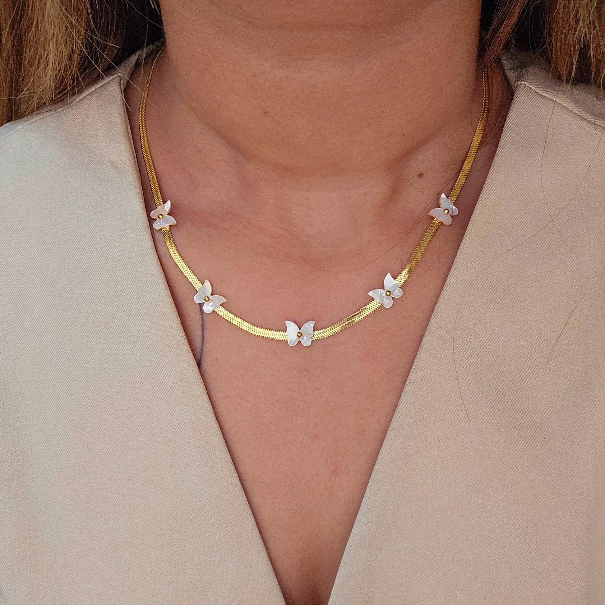 Butterfly Shell Necklace-1  taahirajewellery