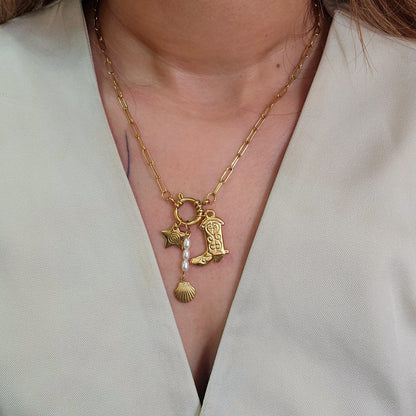 Boots Charm Lock Necklace-2  taahirajewellery