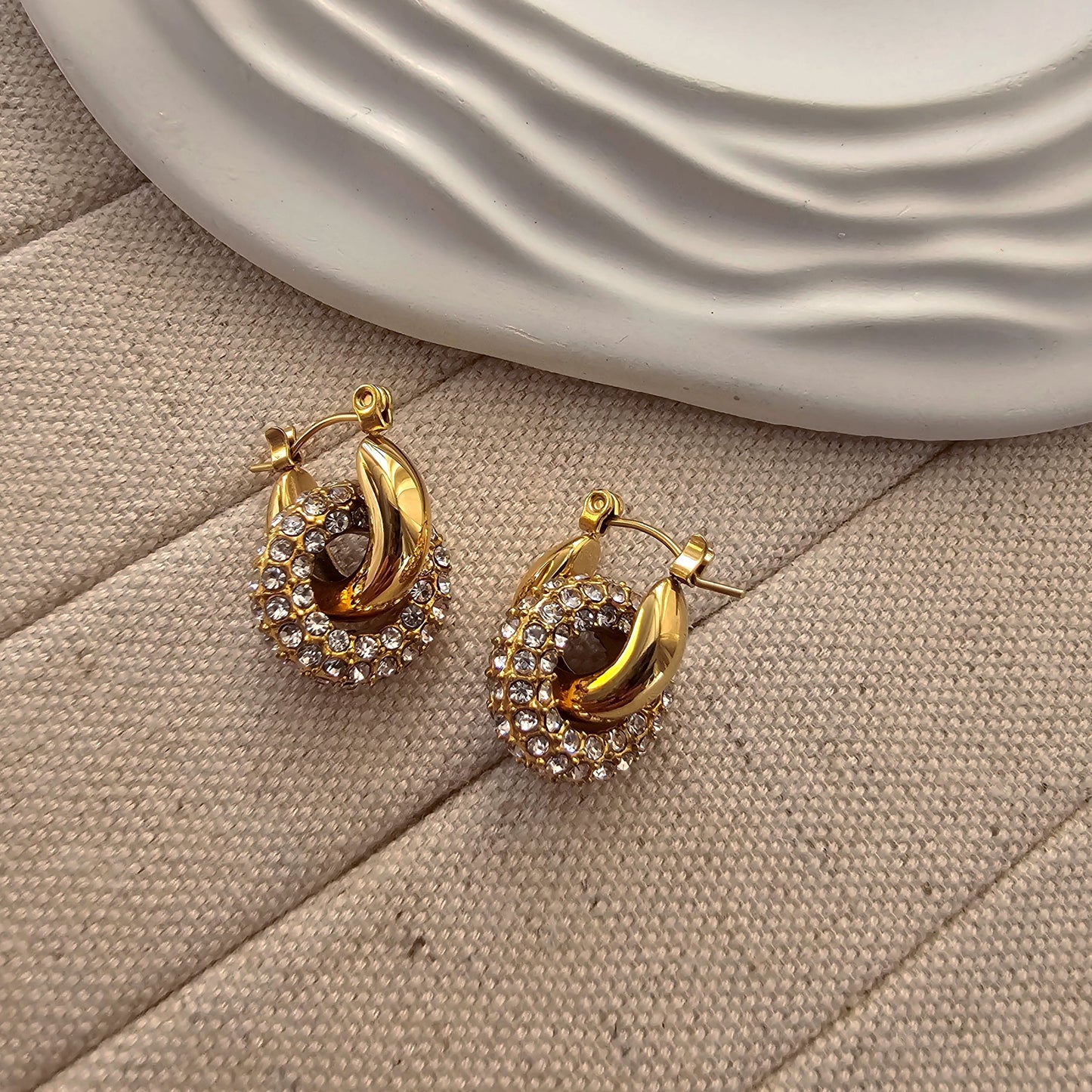 Angel Gold Plated Zircon Earrings-1  taahirajewellery