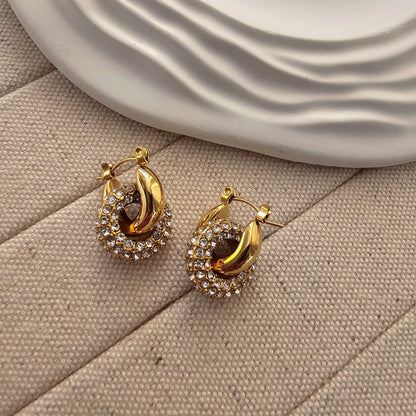 Angel Gold Plated Zircon Earrings-1  taahirajewellery