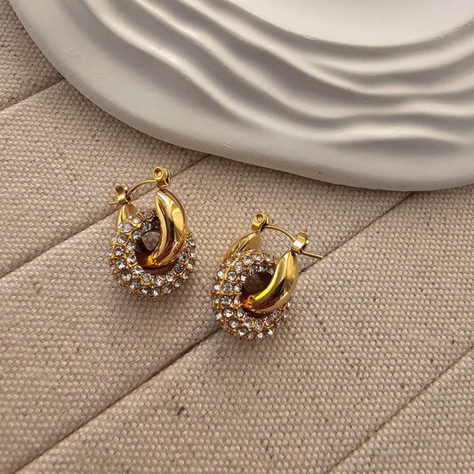 Angel Gold Plated Zircon Earrings-1  taahirajewellery