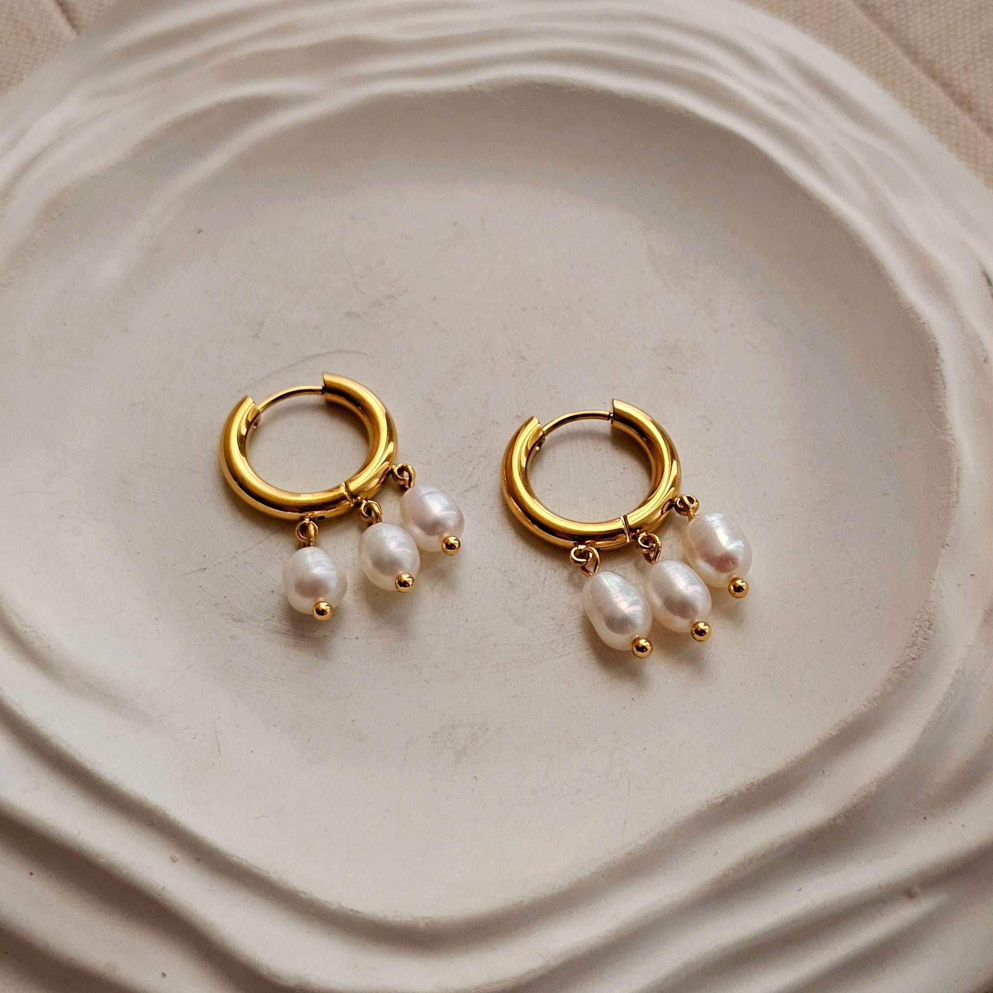 Triple Pearl Cuff Earrings-4  taahirajewellery