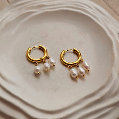 Triple Pearl Cuff Earrings-4  taahirajewellery