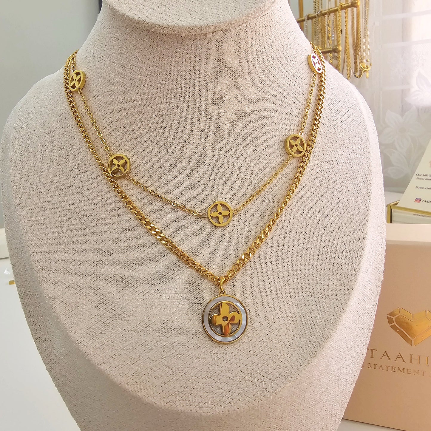 Angela Layered Necklace-3  taahirajewellery