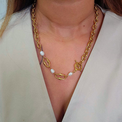 Laura Baroque Pearl Link Necklace-2  taahirajewellery