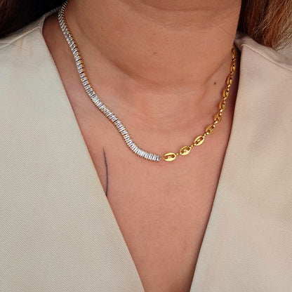 Baguette shape Zircon tennis necklace-5  taahirajewellery