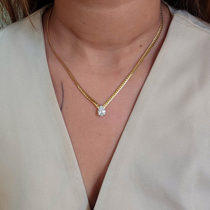 Opal Stud Gold Plated Necklace-1  taahirajewellery
