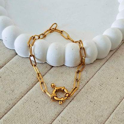 Multilink Charm Lock Bracelet