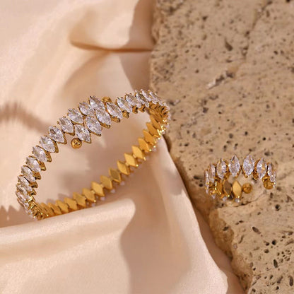 18kt Gold Plated Zircon Marquise cut bracelet-2  taahirajewellery