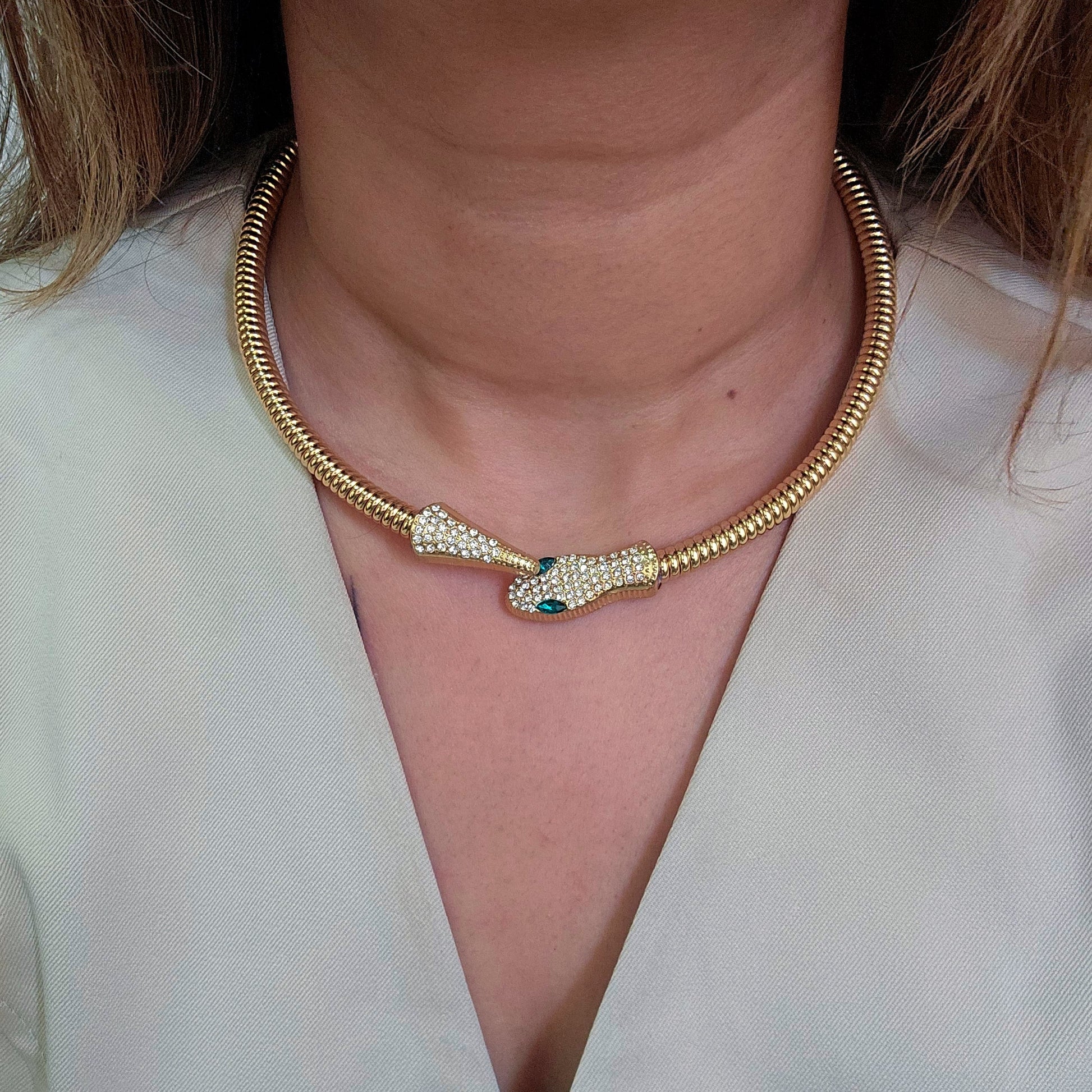 Serpent Choker Necklace-1  taahirajewellery