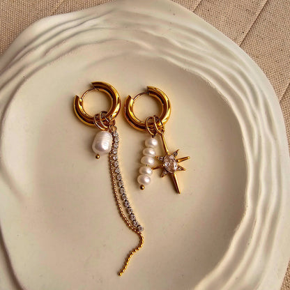 Flora Zircon Pearl Earrings-4  taahirajewellery