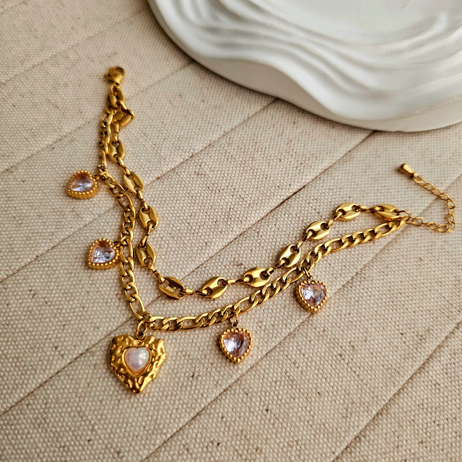 Harmony Heart Charm Bracelet-1  taahirajewellery