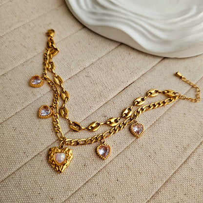 Harmony Heart Charm Bracelet-1  taahirajewellery