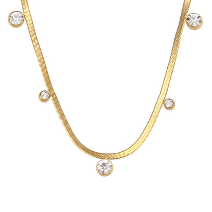 18K G.P Zircon Studded Necklace-6  taahirajewellery