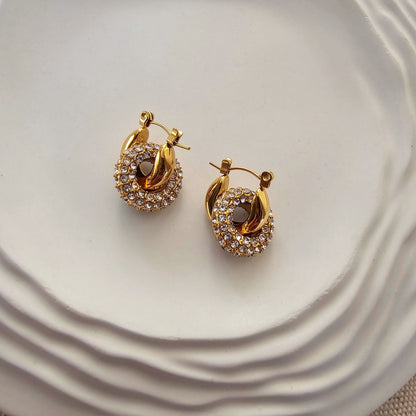 Angel Gold Plated Zircon Earrings-2  taahirajewellery