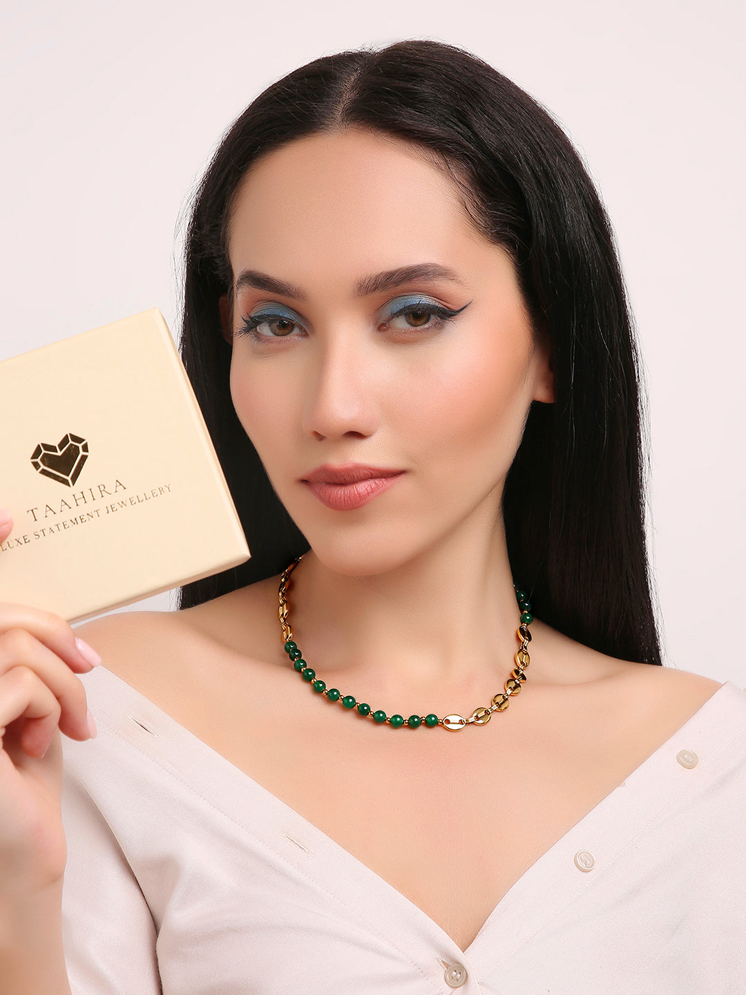 Dallas Emerald Bead Neclace