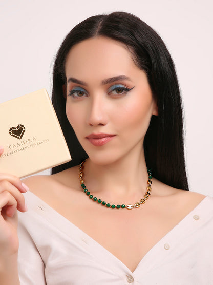 Dallas Emerald Bead Neclace