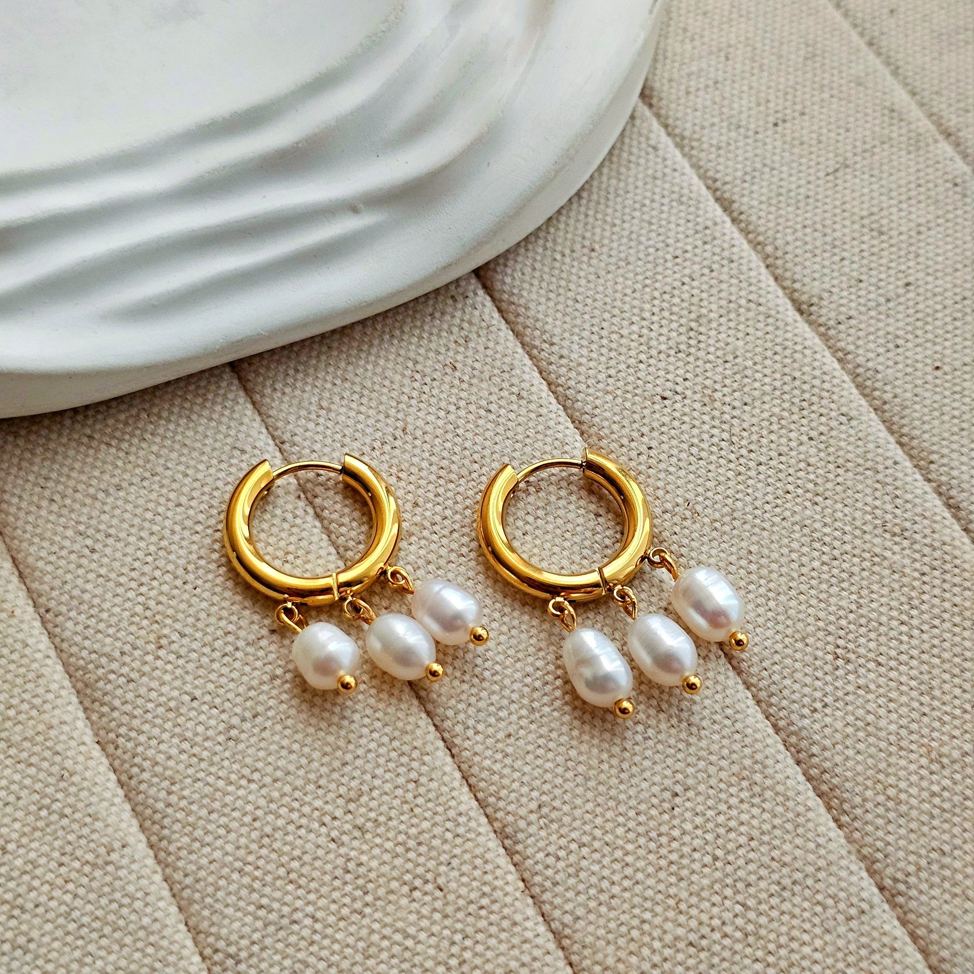 Triple Pearl Cuff Earrings-1  taahirajewellery