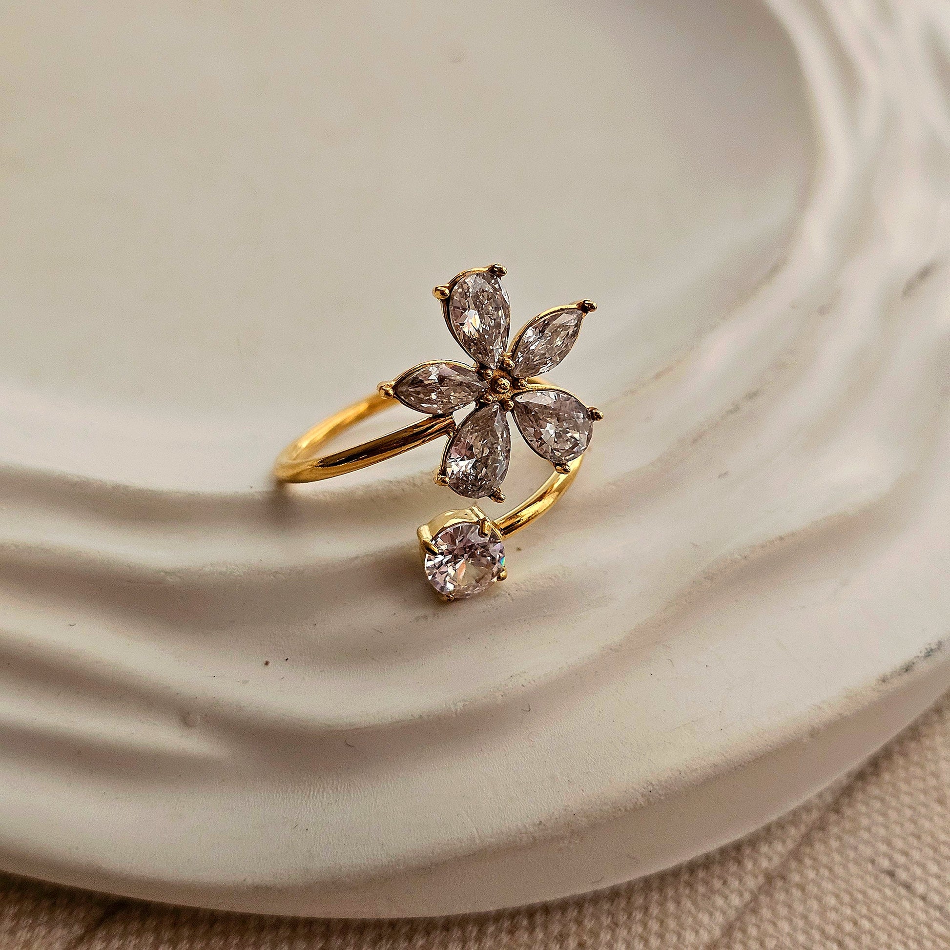 Cove Zircon Adjustable Ring-1  taahirajewellery
